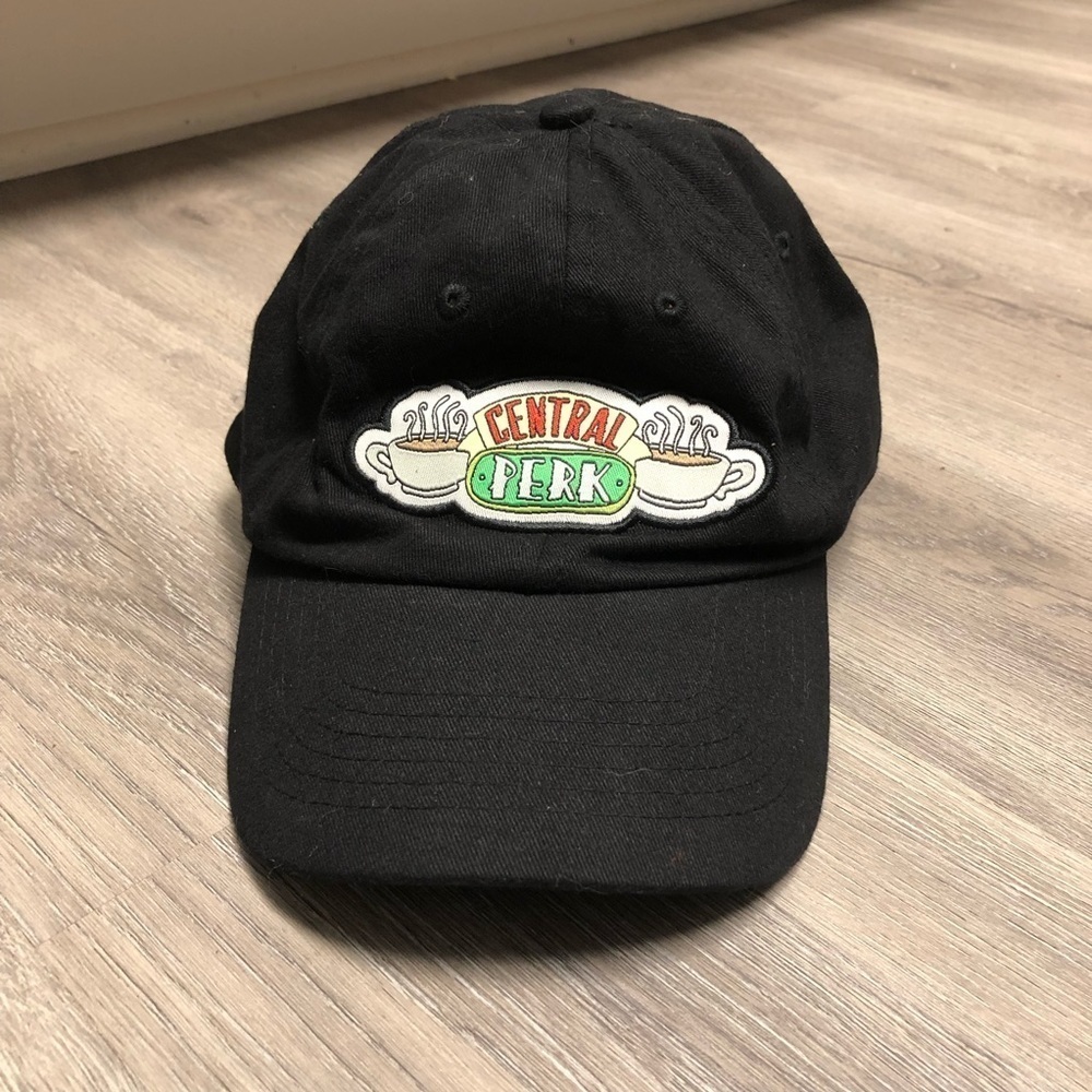 Friends Central Perk Coffee Shop Black Embroidered Logo Baseball Hat Cap
